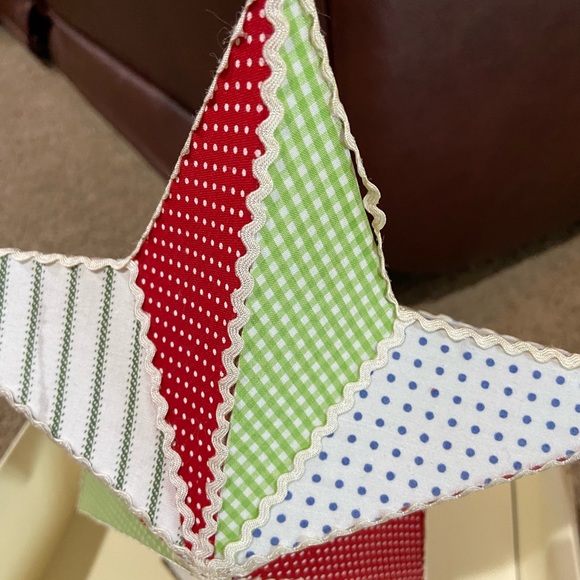 Pottery Barn Kids Holiday Christmas Star Tree Topper Quilted Fabric HTF - Picture 4 of 12